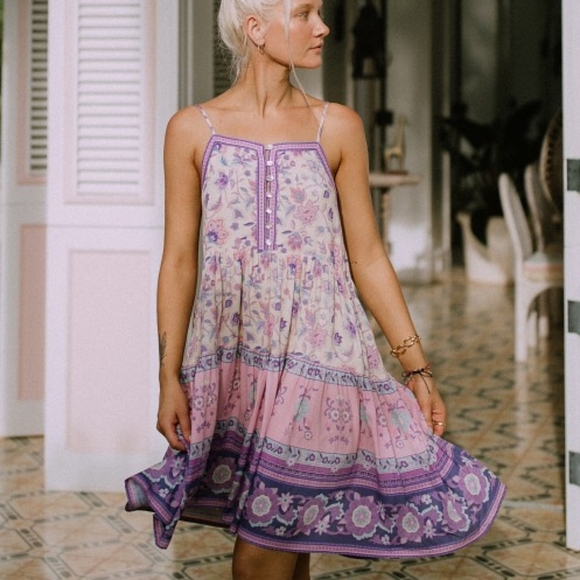 Spell Dresses & Skirts - Spell Portobello Road Strappy Mini Dress in Lavender size M